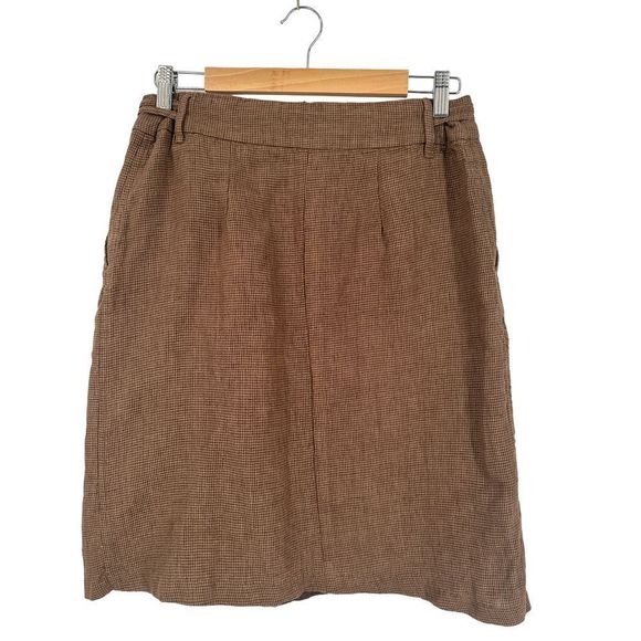 Scullers Brown Houndstooth A‎ Line Pencil Skirt Size 4 - Picture 2 of 7